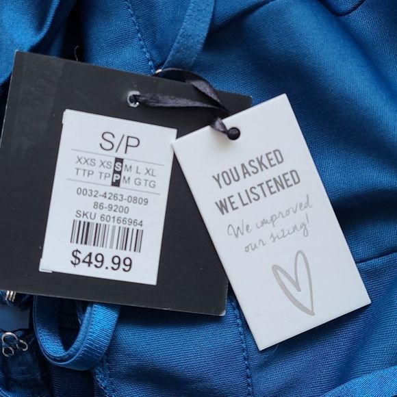 NWT Revamped LA Nuit Stretch Blue Shiny Gown - Picture 3 of 5